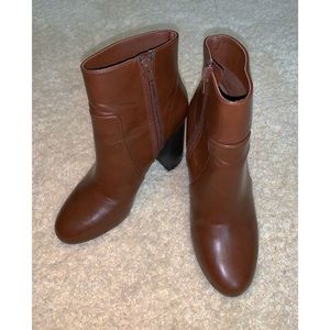 Brown, heeled booties